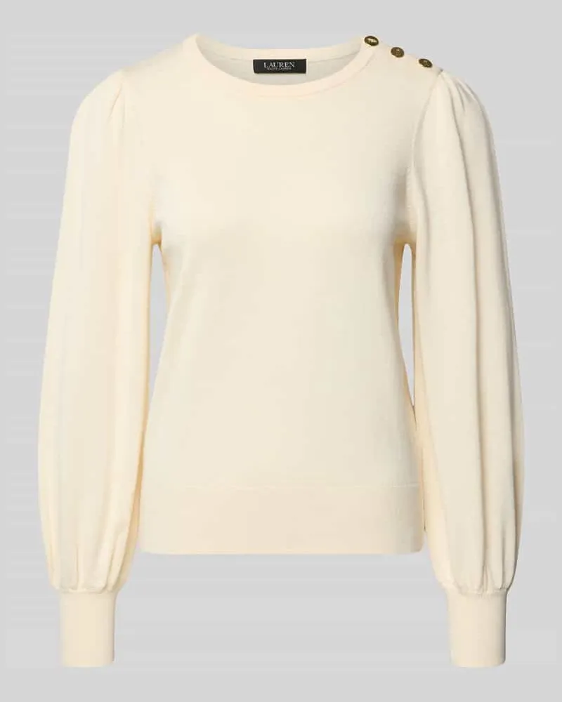 Ralph Lauren Strickpullover mit Knöpfen Modell 'DONTREY Ecru