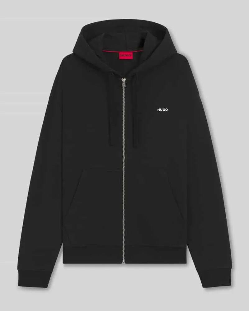 HUGO BOSS Relaxed Fit Sweatjacke aus reiner Baumwolle Modell 'DAPOZIP Black