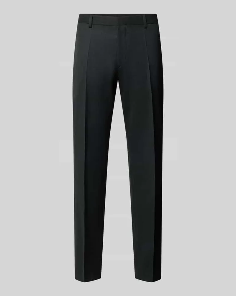 HUGO BOSS Regular Fit Anzughose aus Woll-Mix Modell 'Leon Dunkelgruen