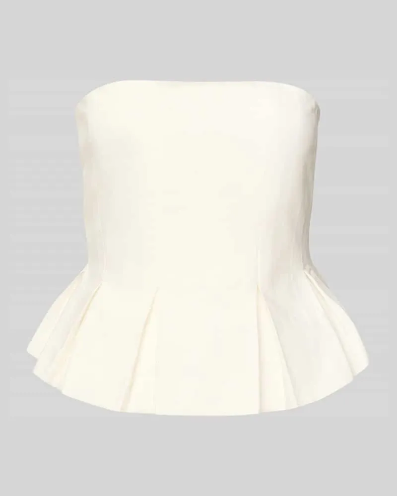 Gestuz Bluse mit Leinen-Anteil und Schößchen Modell 'riava Weiss