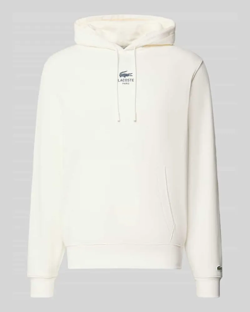 Lacoste Regular Fit Hoodie aus reiner Baumwolle Offwhite