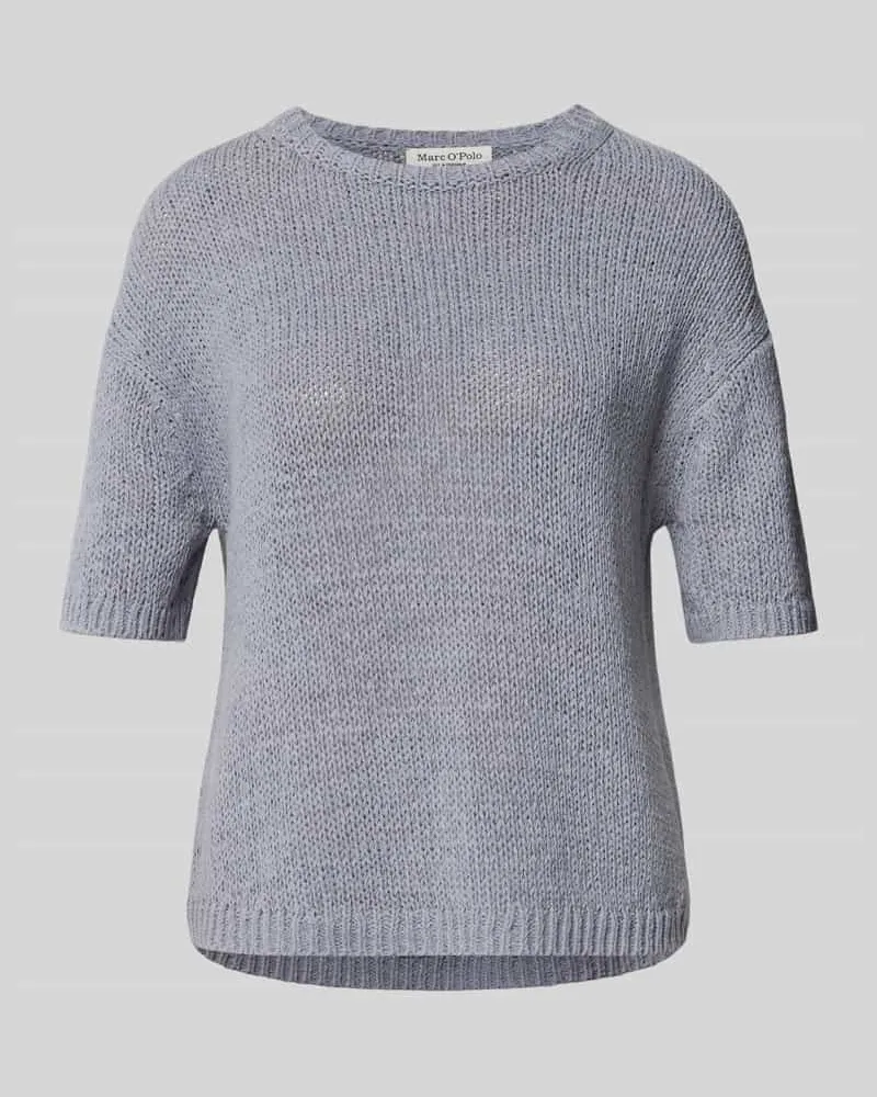 Marc O'Polo Loose Fit Strickpullover mit kurzem Arm Rauchblau