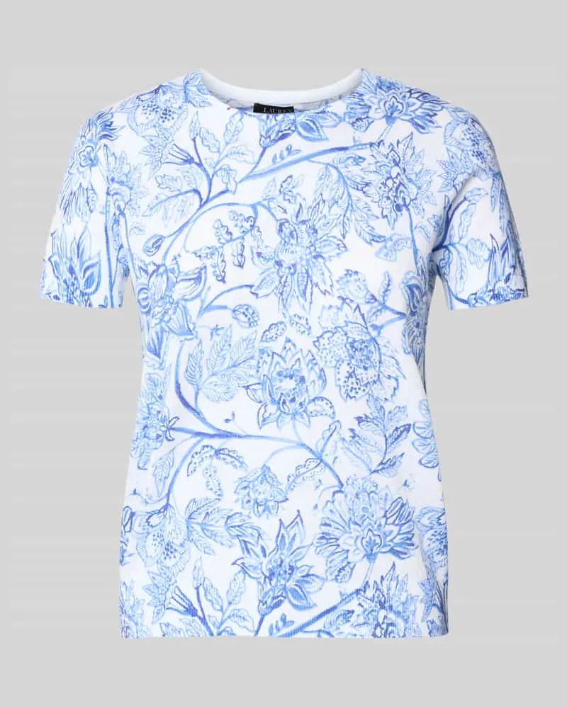 Ralph Lauren Strickshirt aus Leinen-Baumwoll-Mix Modell 'EYELAH Hellblau