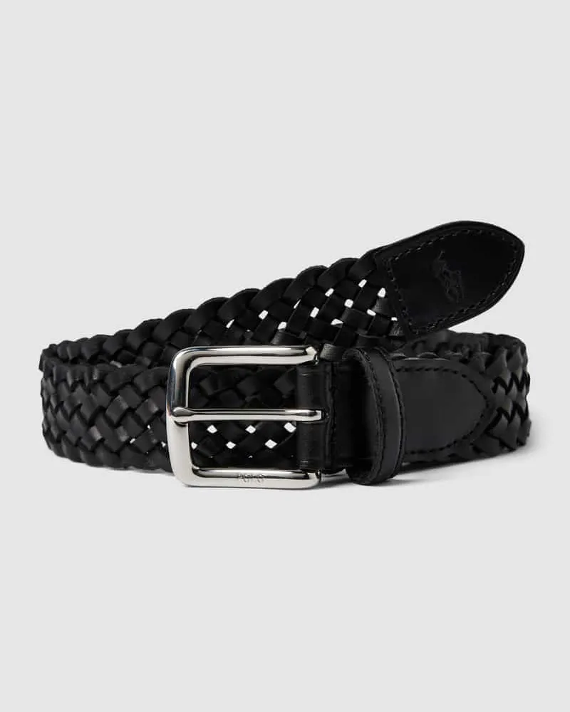 Ralph Lauren Ledergürtel aus Büffelleder mit Dornschließe Black