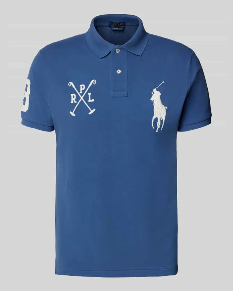 Ralph Lauren Poloshirt mit Label-Stitching Jeansblau