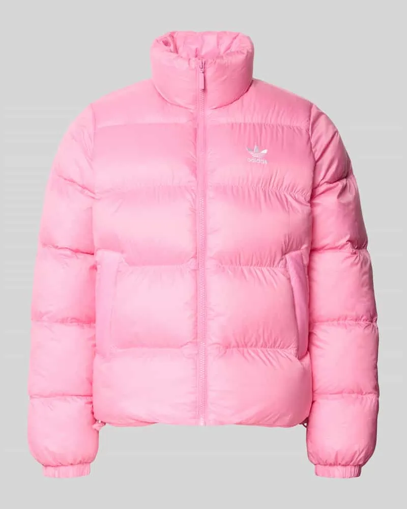 adidas Steppjacke mit Label-Stitching Rosa