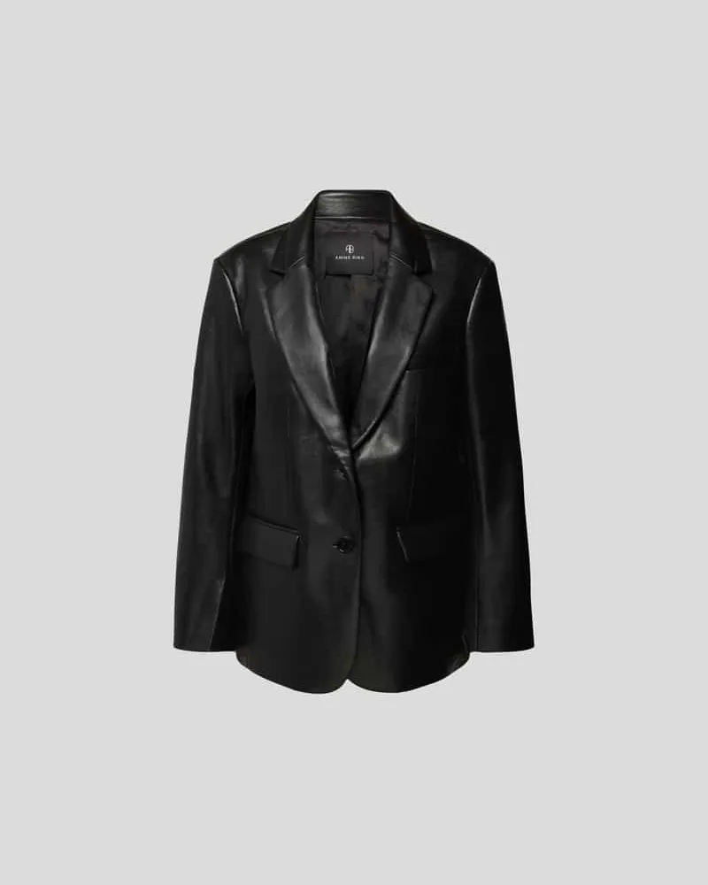 Anine Bing Blazer in Leder-Optik Black
