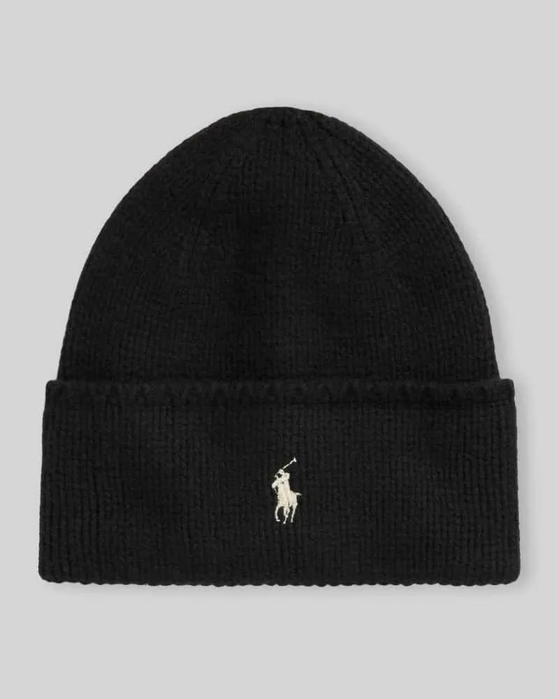 Ralph Lauren Mütze aus reiner Wolle Black