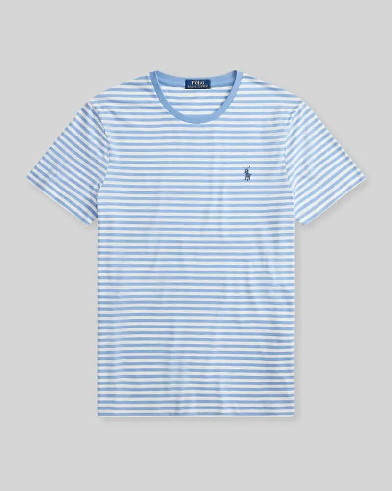 Ralph Lauren Slim Fit T-Shirt aus reiner Baumwolle Bleu