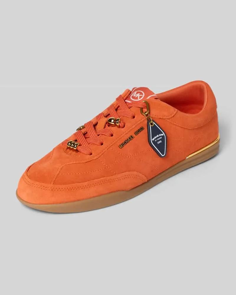 Michael Kors Sneaker aus Leder mit Zierperlen Modell 'NOLAN LACE UP Orange