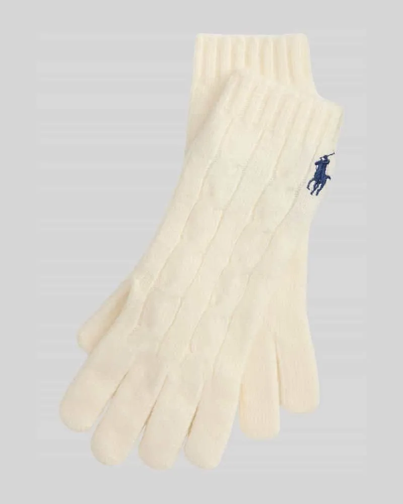 Ralph Lauren Handschuhe aus Woll-Mix mit Logo-Stitching Offwhite