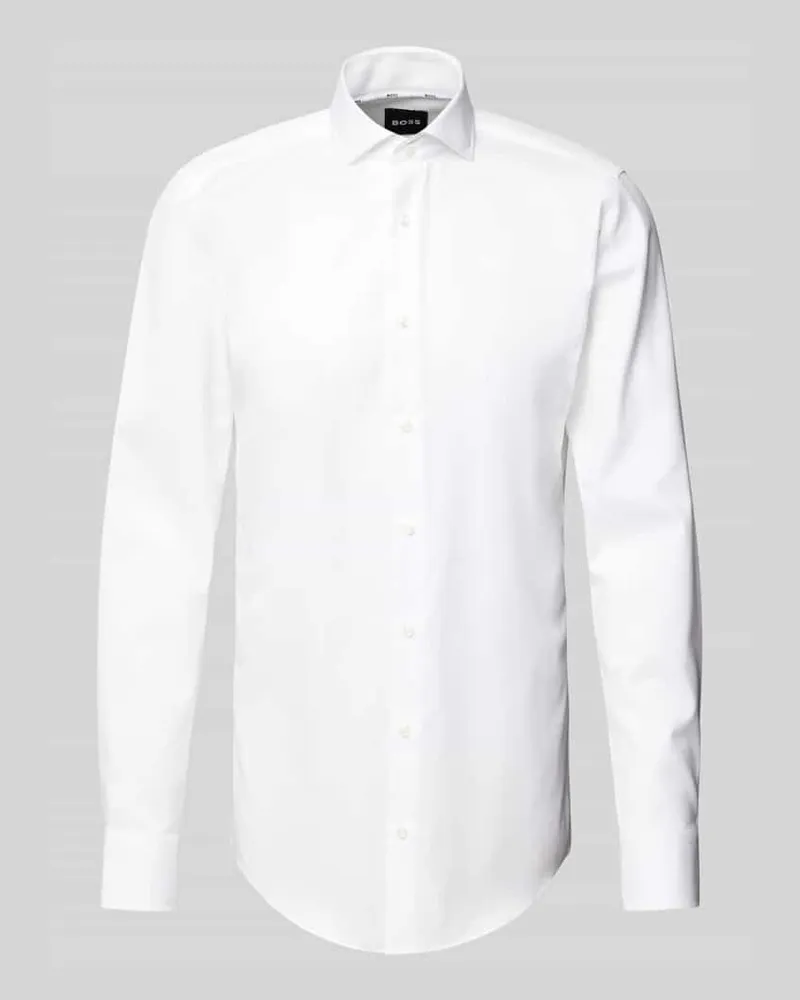 HUGO BOSS Slim Fit Businesshemd mit extra langem Arm Weiss