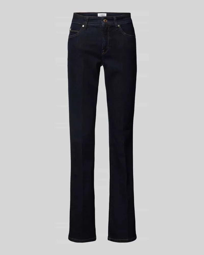 Cambio Bootcut Jeans mit Label-Details Modell 'PARIS FLARED Dunkelblau