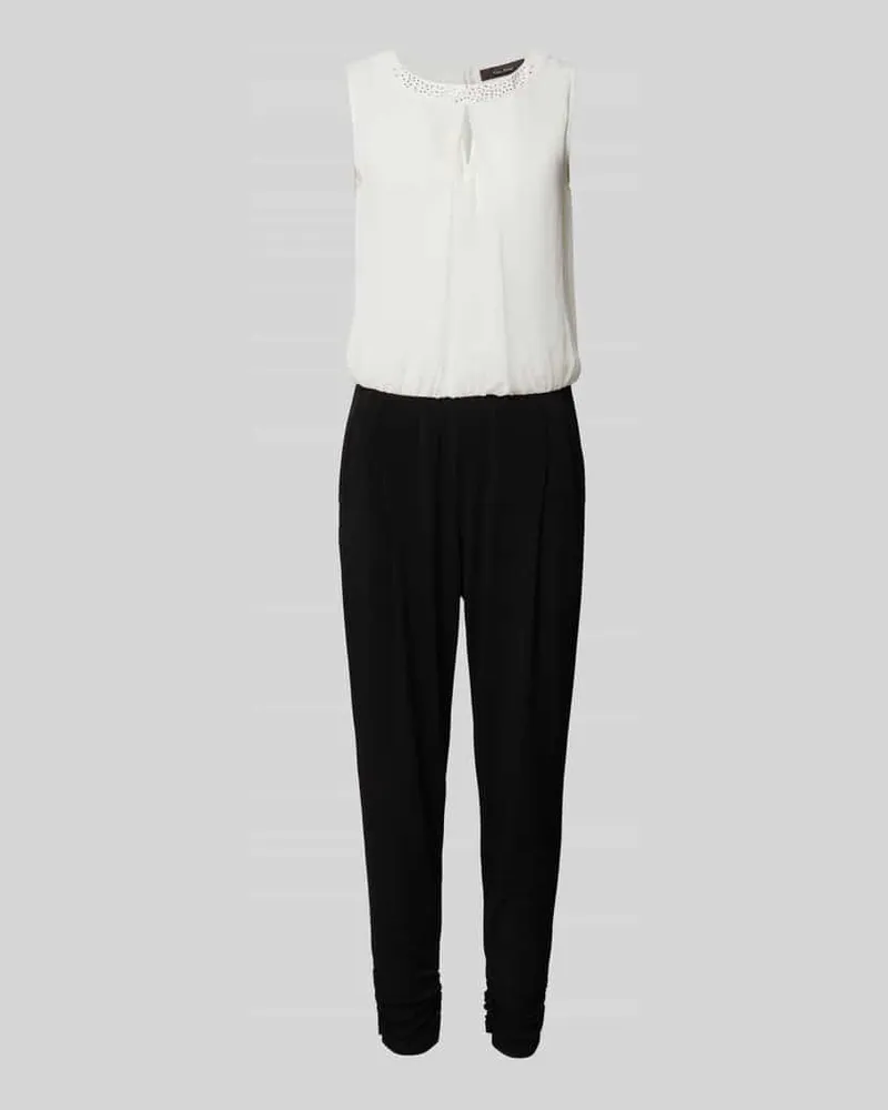 Vera Mont Jumpsuit mit Strasssteinbesatz Black