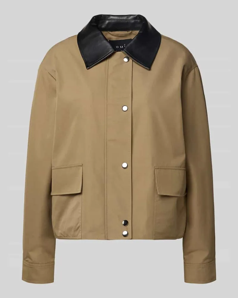 Oui  Jacke mit Umlegekragen Khaki