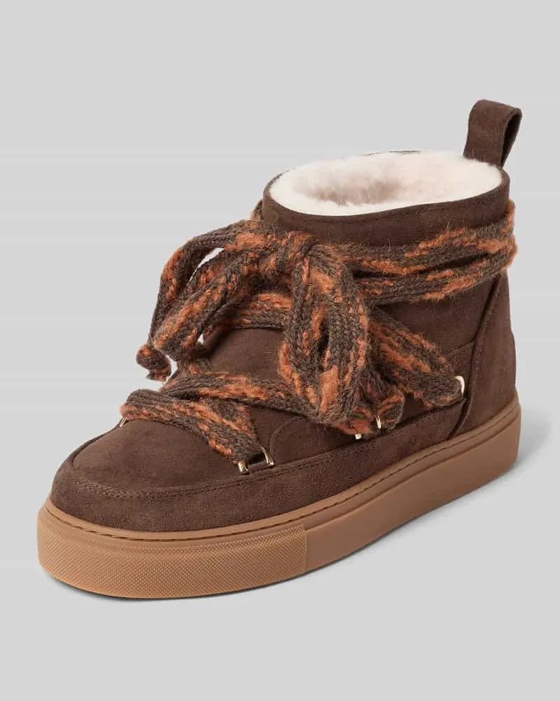 INUIKII Boots aus echtem Leder mit Schnürverschluss Dunkelbraun