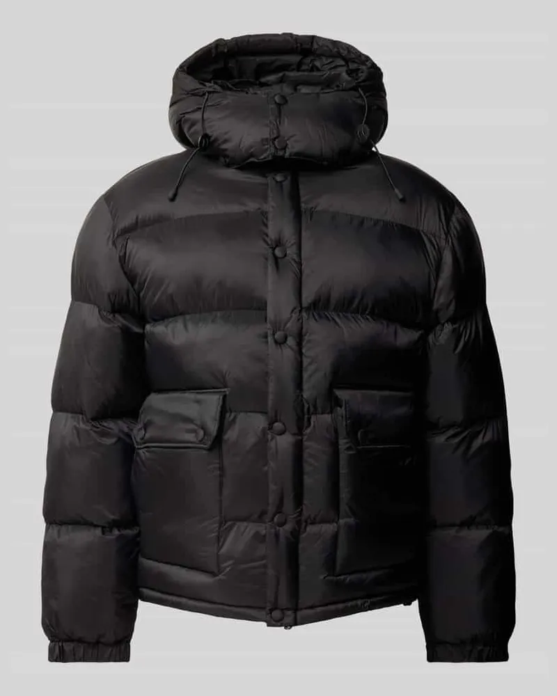 Officine Generale Daunenjacke mit abnehmbarer Kapuze Black
