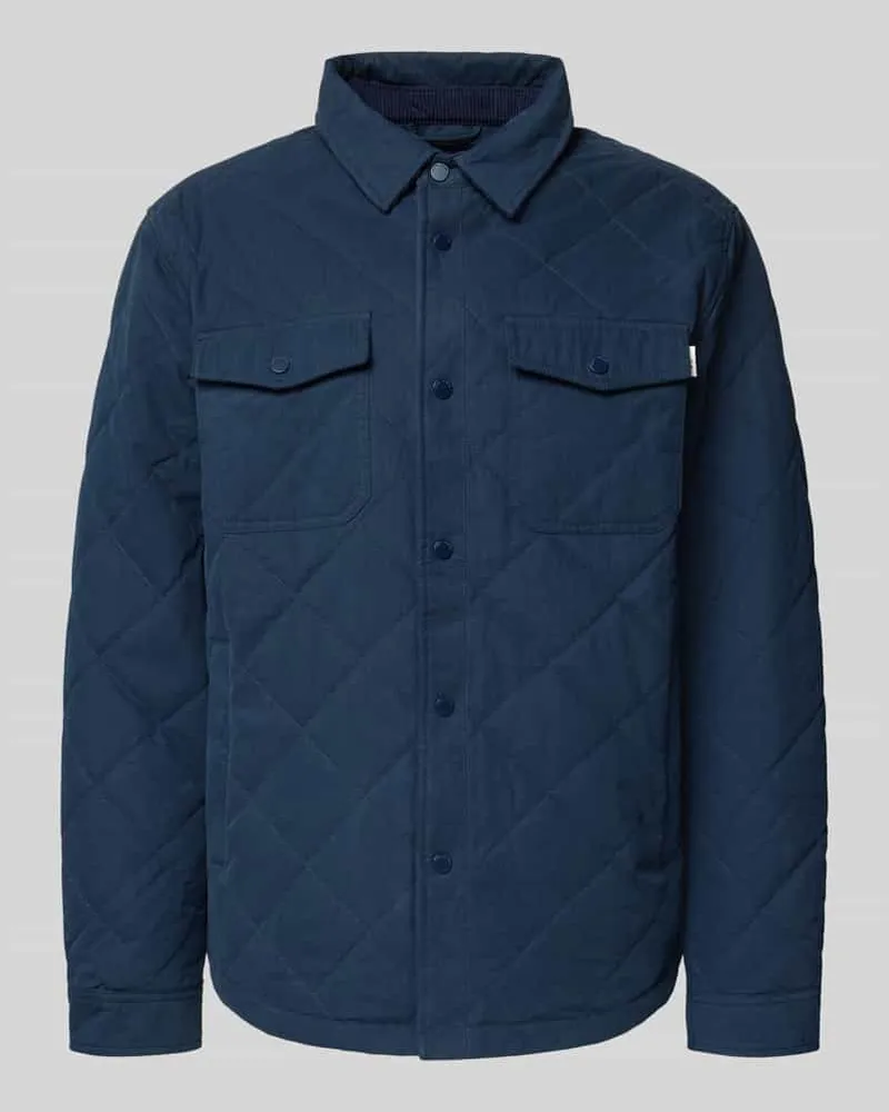 Pepe Jeans Regular Fit Hemdjacke aus Baumwoll-Mix Modell 'QUILTED WORKSHIRT Marine