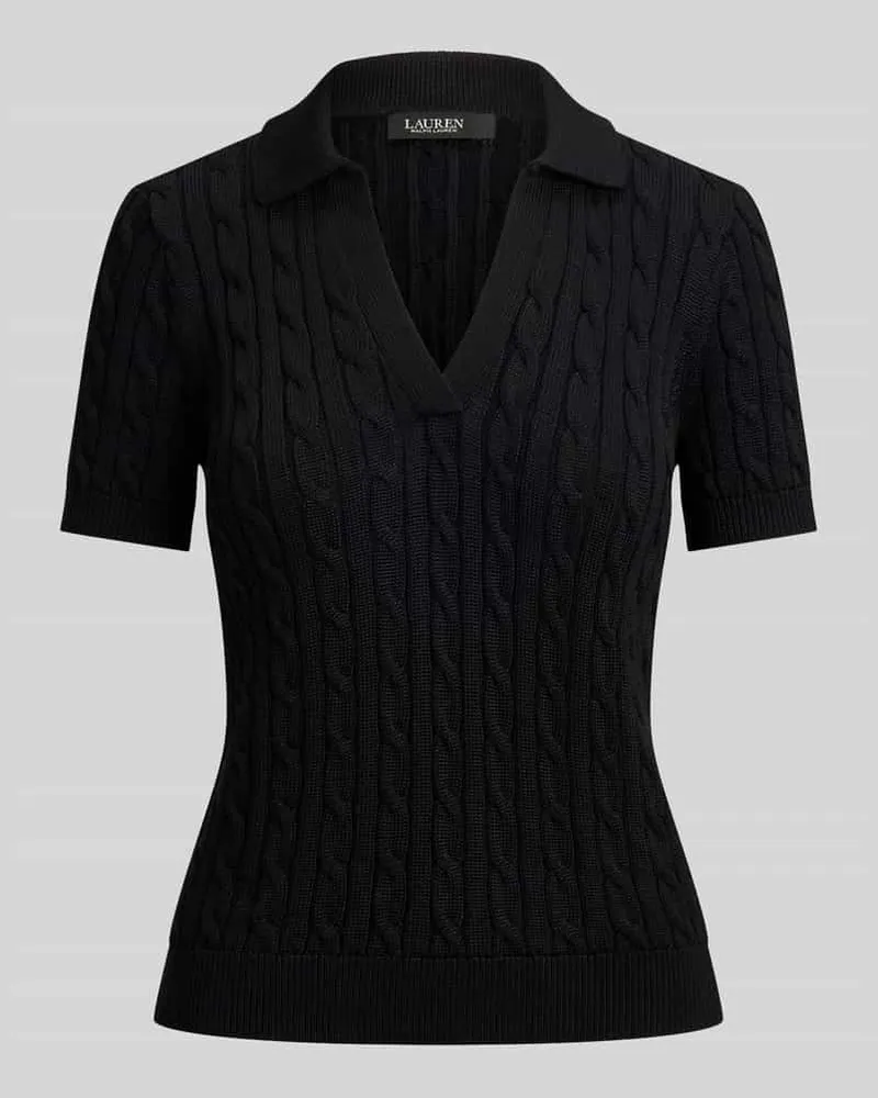 Ralph Lauren Regular Fit Poloshirt aus gewebtem Baumwoll-Mix Black
