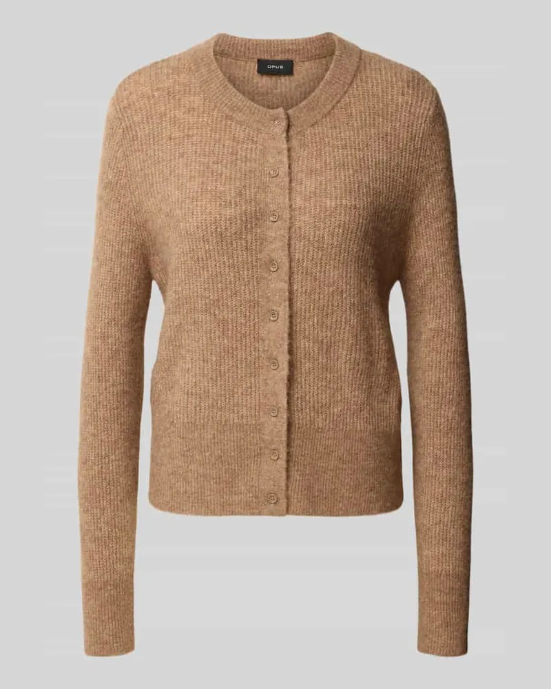 OPUS Cardigan Modell 'Dreni' aus Alpaka Mix Taupe