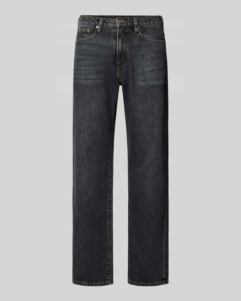 Paul Smith Straight Fit Jeans aus reiner Baumwolle Dunkelgrau