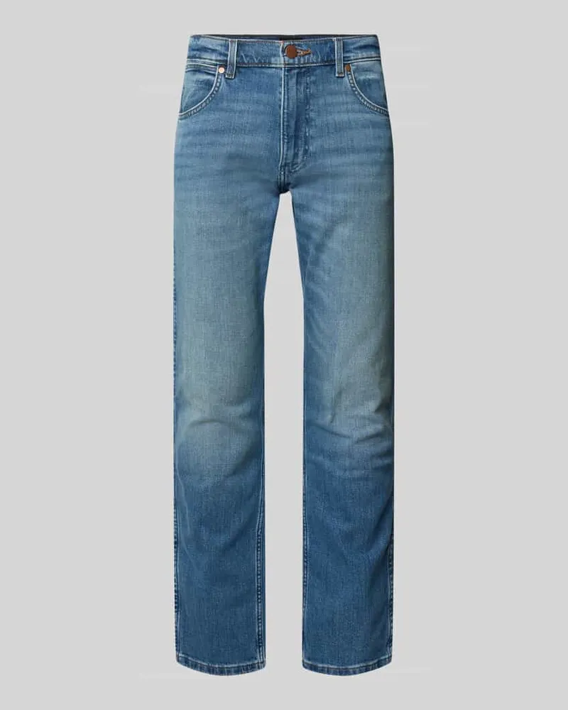 Wrangler Jeans im Used-Look Modell 'Greensboro Hellblau