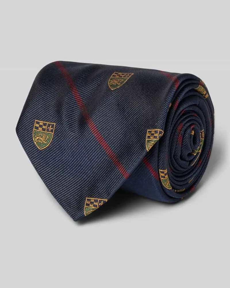 Ralph Lauren Seidenkrawatte mit rückseitigem Label-Detail Marine