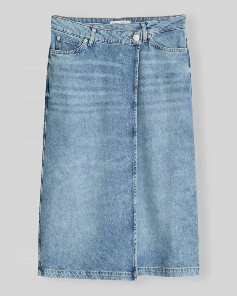Marc O'Polo Midi Jeansrock aus Material-Mix mit Leinen-Anteil Ocean