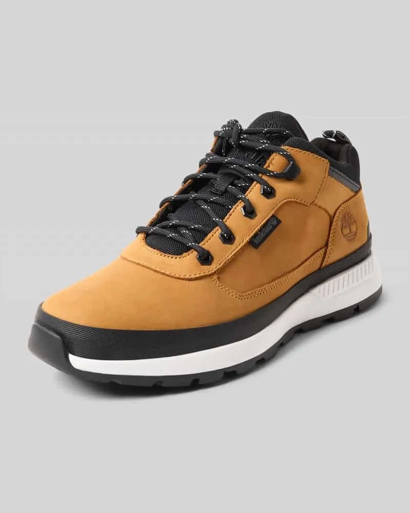 Timberland Boots aus Leder-Mix mit Label-Details Camel