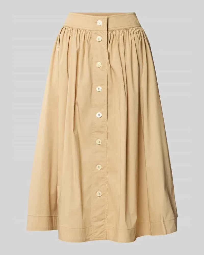 Ralph Lauren Midirock mit Knopfleiste Sand