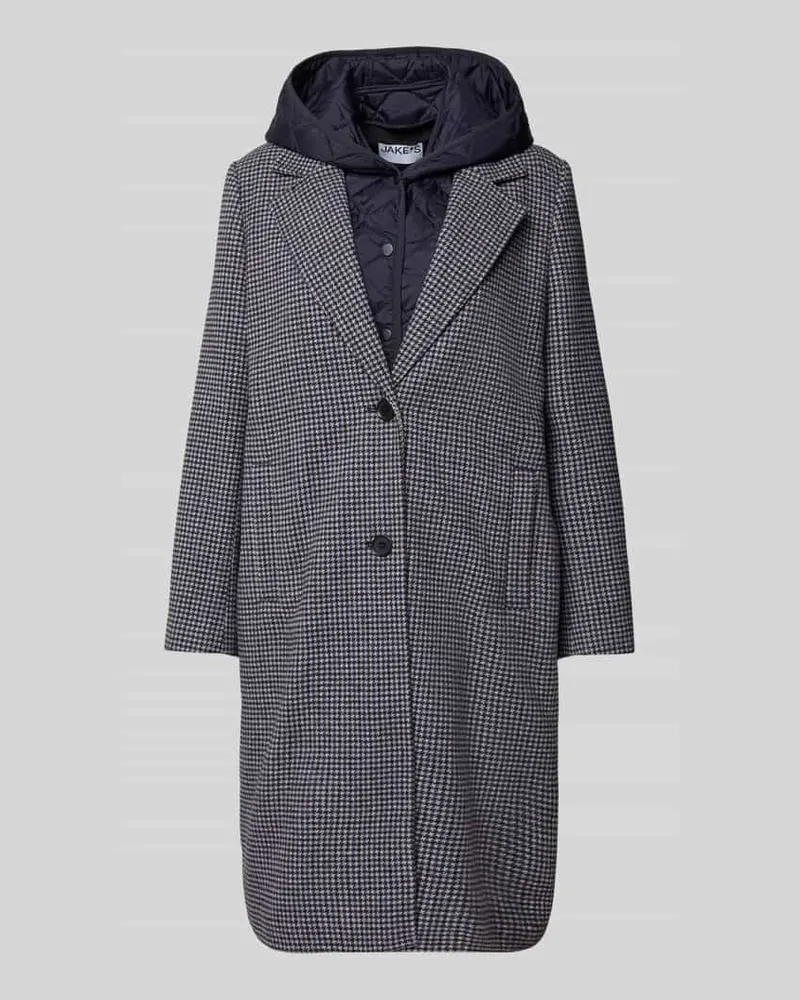 JAKE*S Regular Fit Mantel mit Woll-Anteil und Reverskragen Mittelgrau