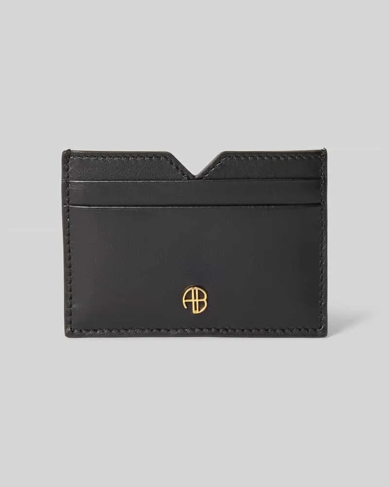 Anine Bing Kartenetui aus Leder mit Logo-Detail Black