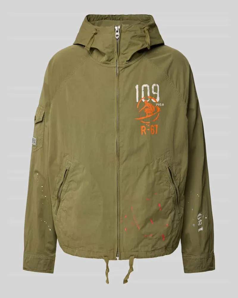 Ralph Lauren Windbreaker mit Reißverschlusstaschen Khaki