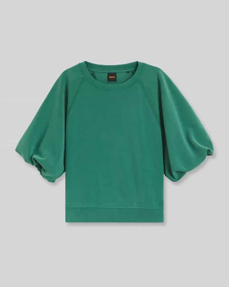 HUGO BOSS Oversized Sweatshirt mit Ballonärmeln Dunkelgruen