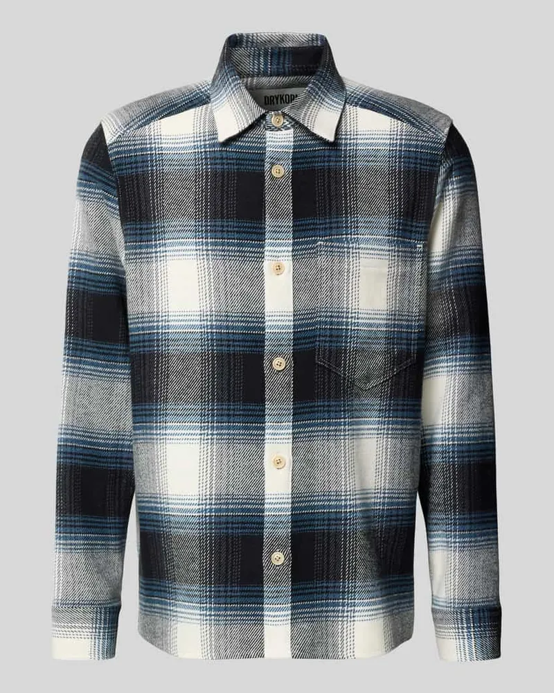Drykorn Regular Fit Overshirt mit Brusttasche Modell 'DIEGGO Blau