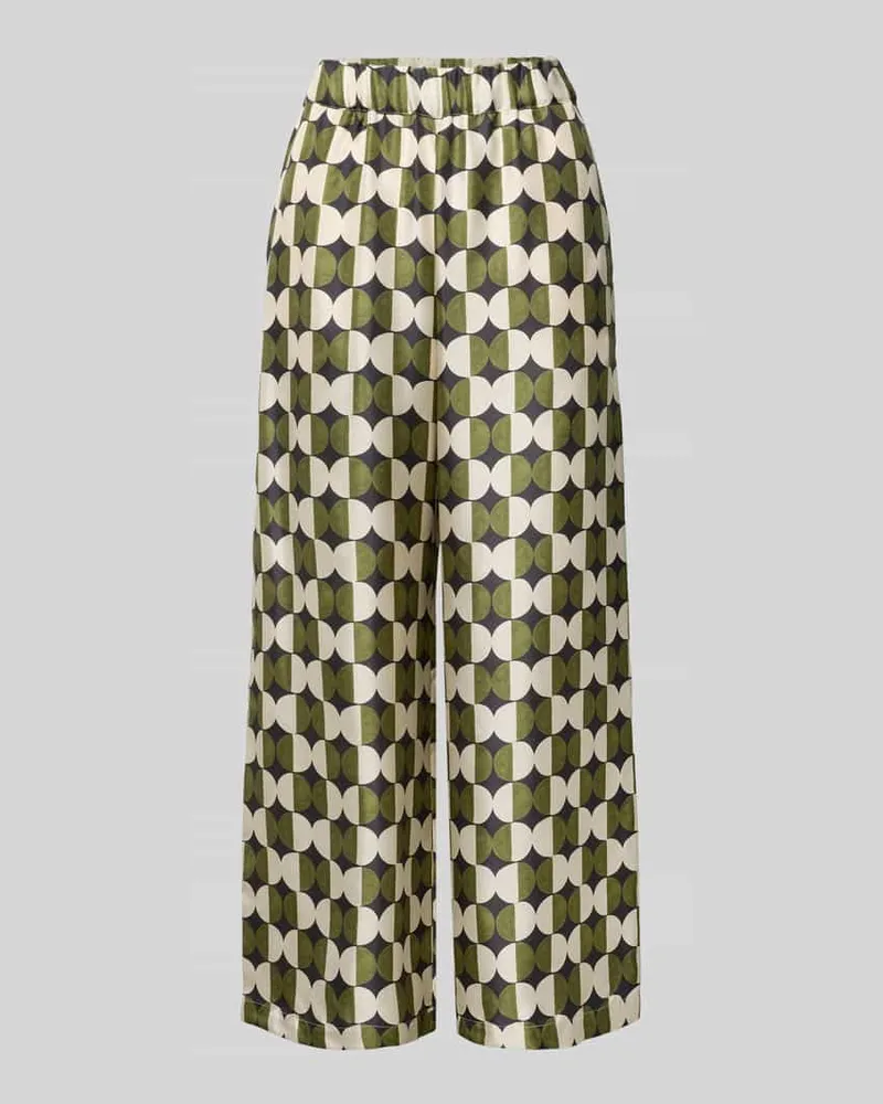 Max Mara Loose Fit Seidenhose mit Allover-Muster Modell 'FIBBIA Gruen