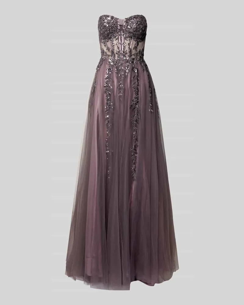 LUXUAR Abendkleid im Off-Shoulder-Look Taupe