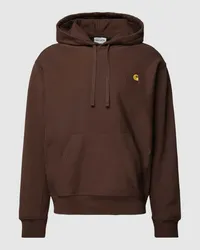 Carhartt WIP Hoodie mit Label-Stitching Modell 'HOODED AMERICAN SCRIPT Dunkelbraun