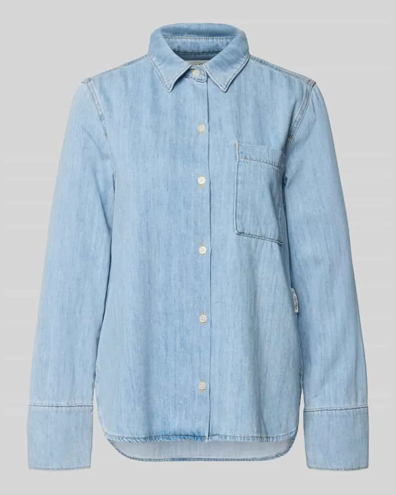 Marc O'Polo Regular Fit Jeansbluse aus reiner Baumwolle Hellblau