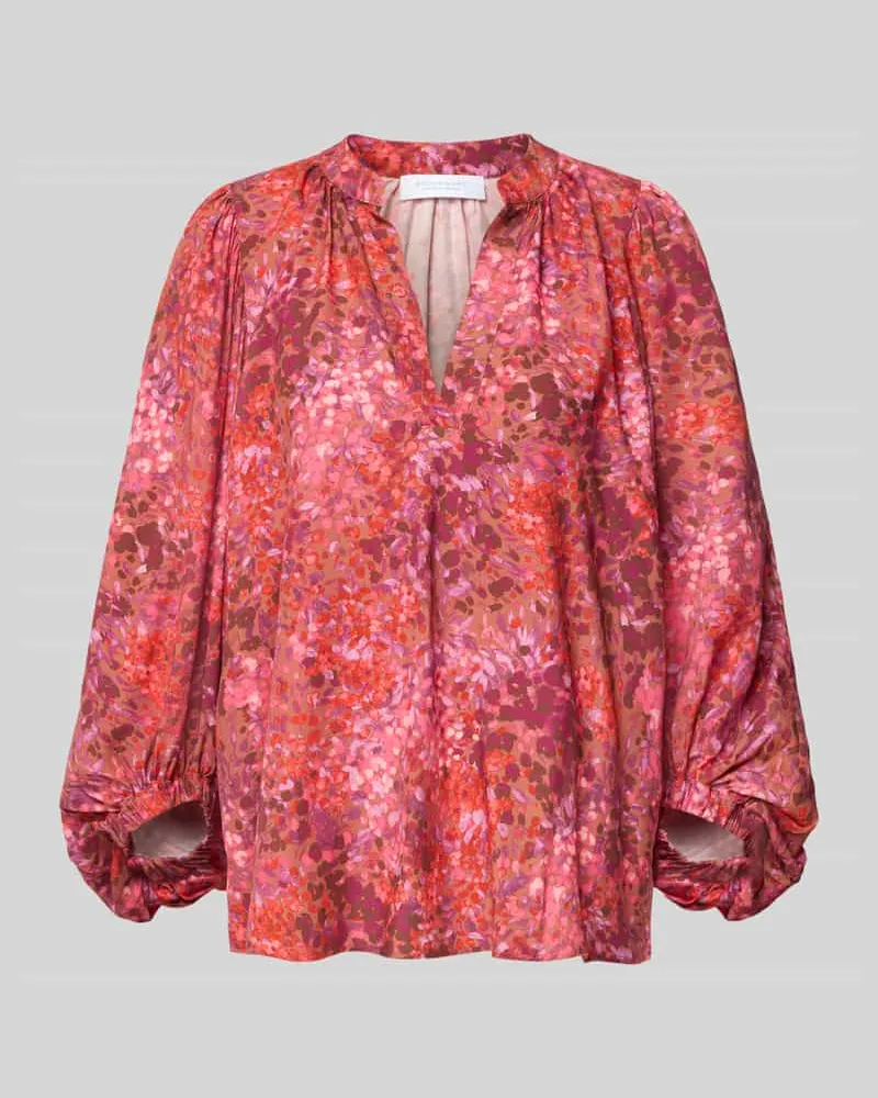 Rich&Royal Relaxed Fit Bluse aus Viskose mit V-Ausschnitt Pink
