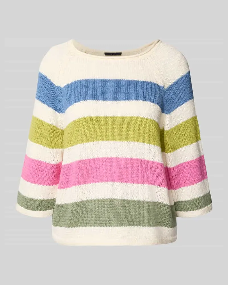 Oui  Strickpullover aus Baumwoll-Mix Khaki