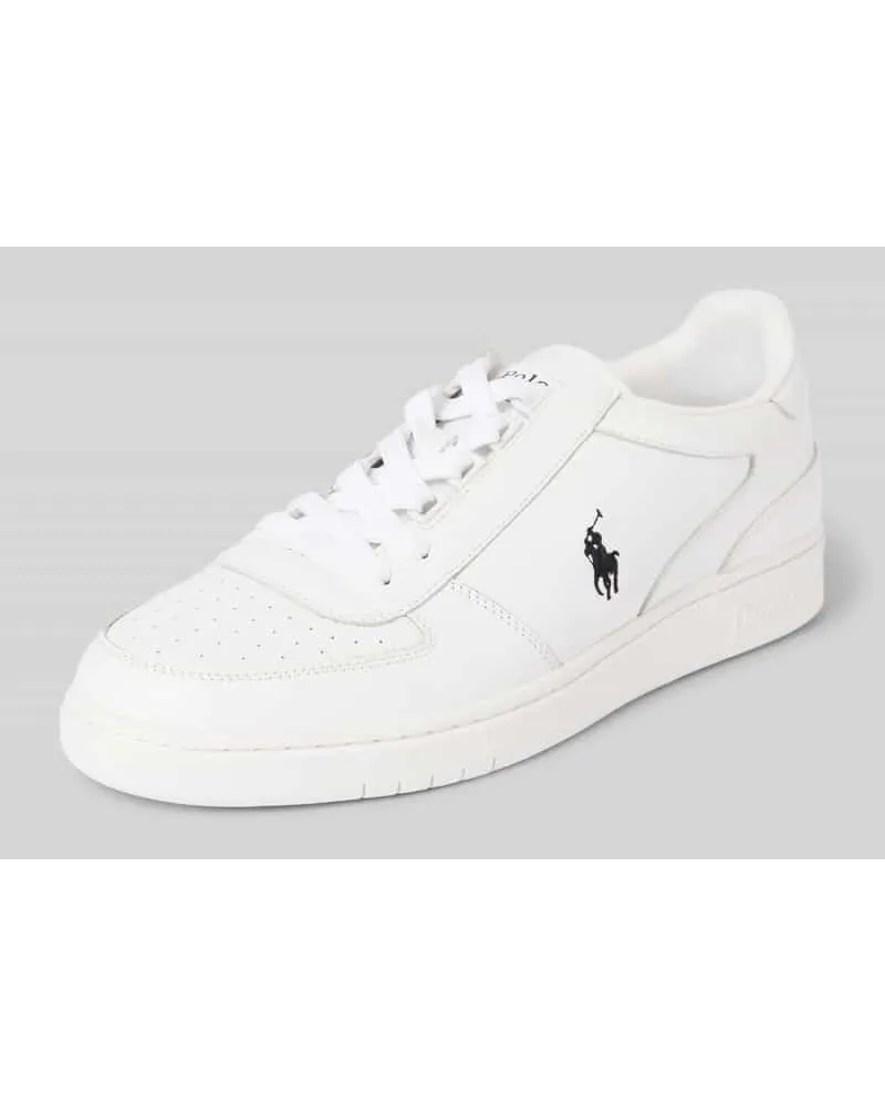 Ralph Lauren Ledersneaker mit Label-Stitching Weiss