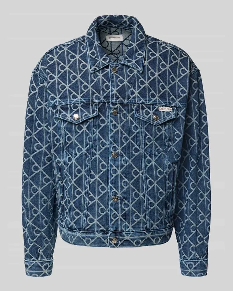 Calvin Klein Jeansjacke mit Brusttaschen und Label-Detail Jeansblau