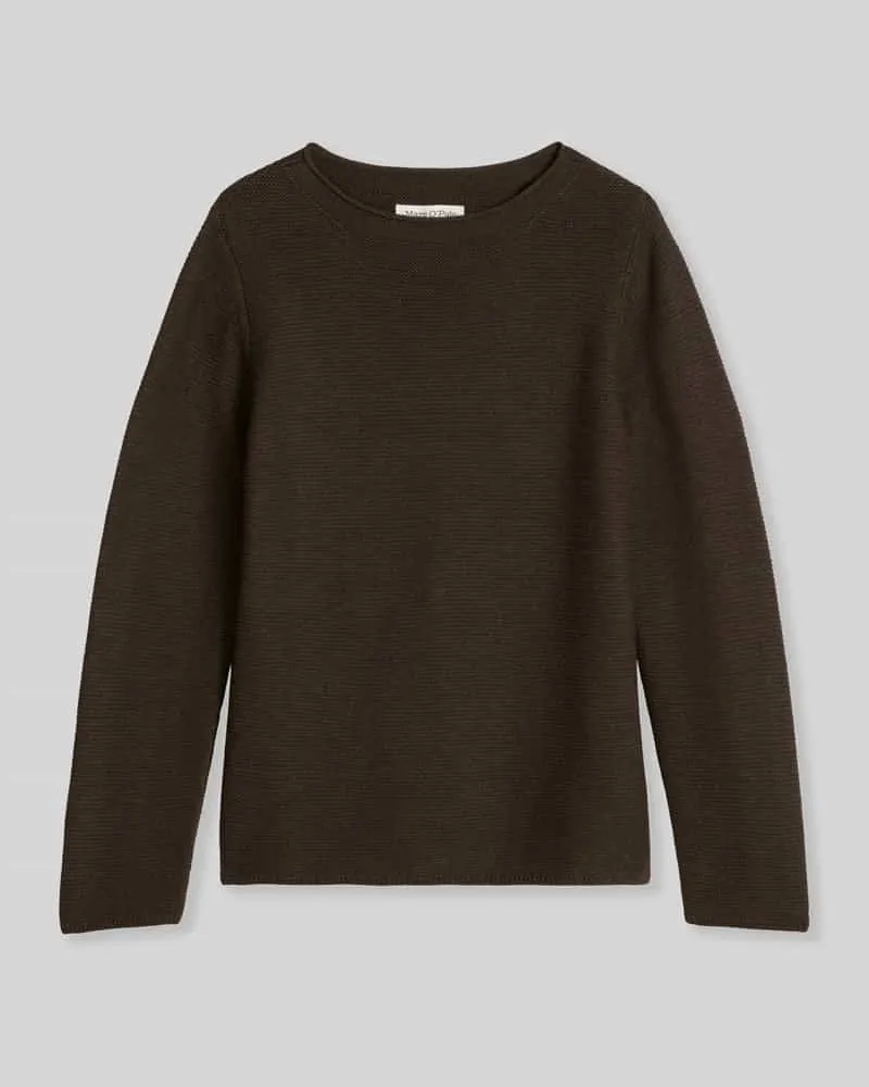 Marc O'Polo Regular Fit Pullover aus reiner Baumwolle Dunkelbraun