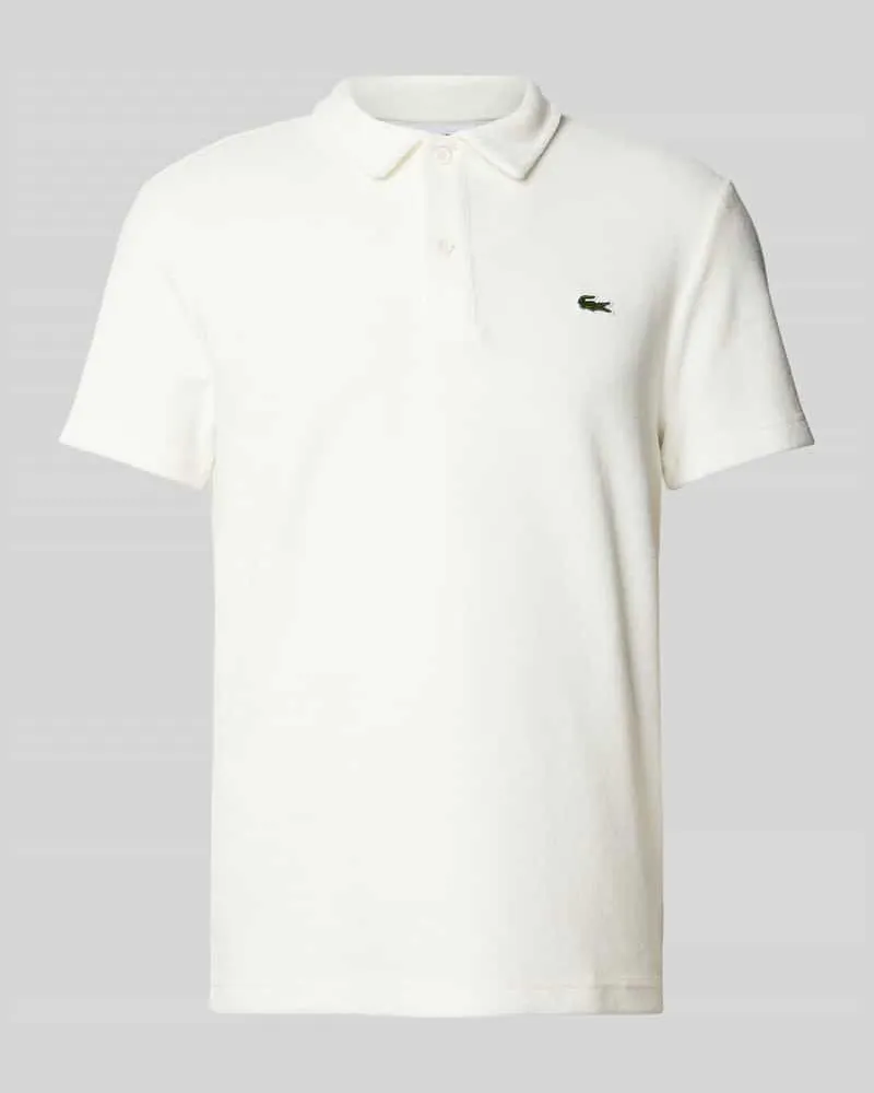 Lacoste Regular Fit Poloshirt mit Strukturmuster Offwhite