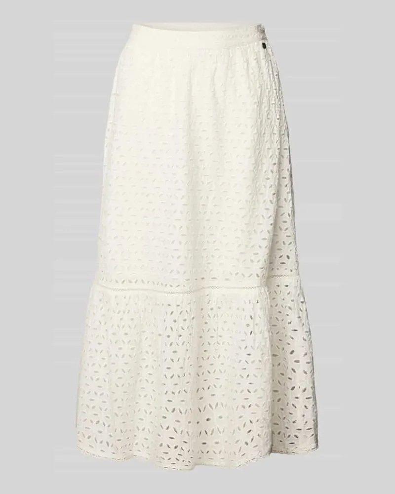 Pepe Jeans Leicht ausgestellter Midi-Rock aus reiner Baumwolle Modell 'ODELIA Offwhite