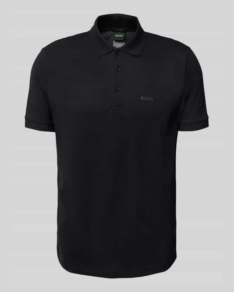 HUGO BOSS Regular Fit Poloshirt aus reiner Baumwolle Black