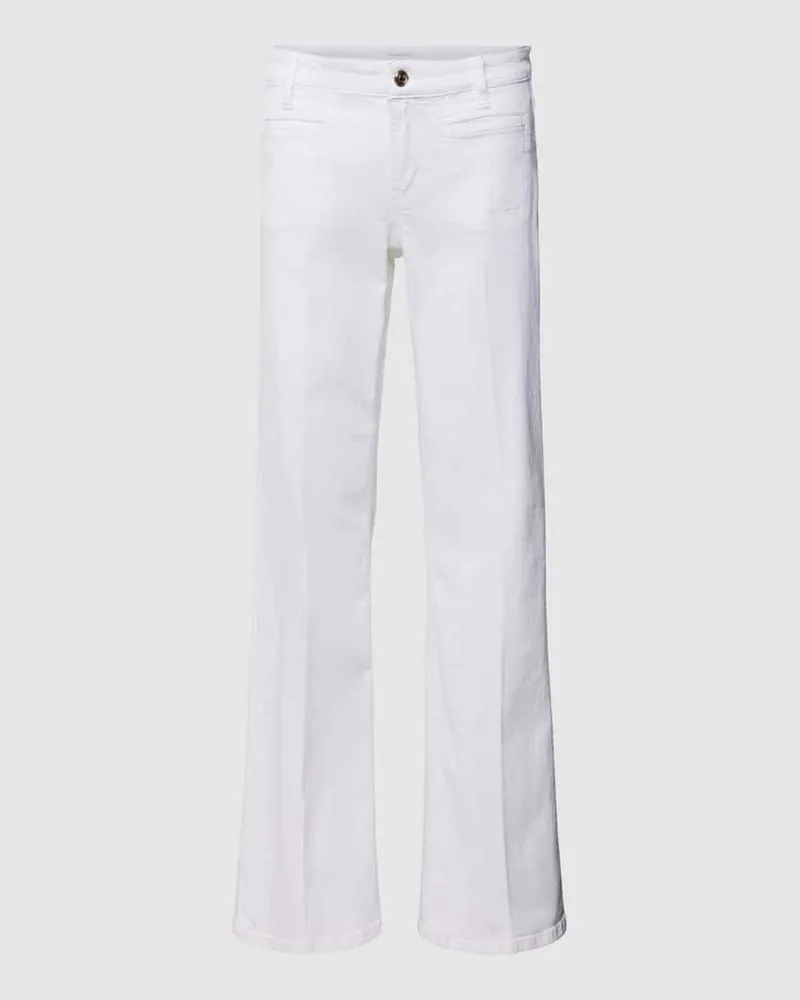 Cambio Wide Fit Jeans mit Knopf- und Reißverschluss Modell 'TESS Weiss