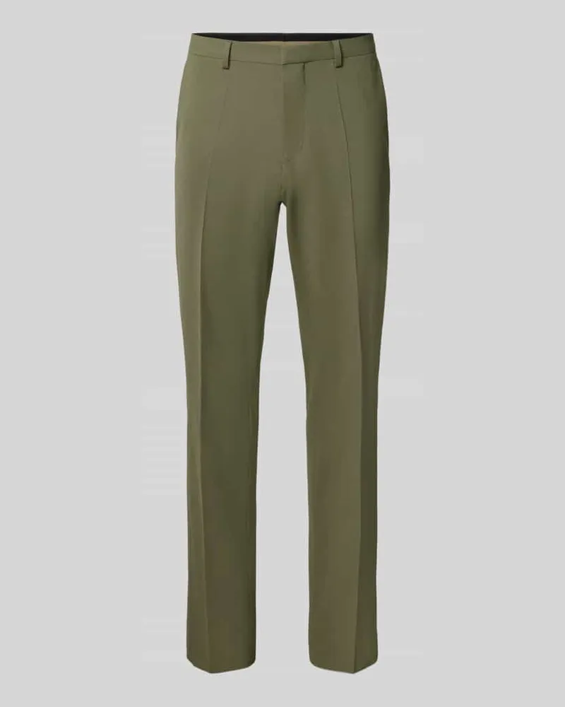 HUGO BOSS Super Slim Fit Anzughose aus Woll-Mix Modell 'Hesten253X Oliv