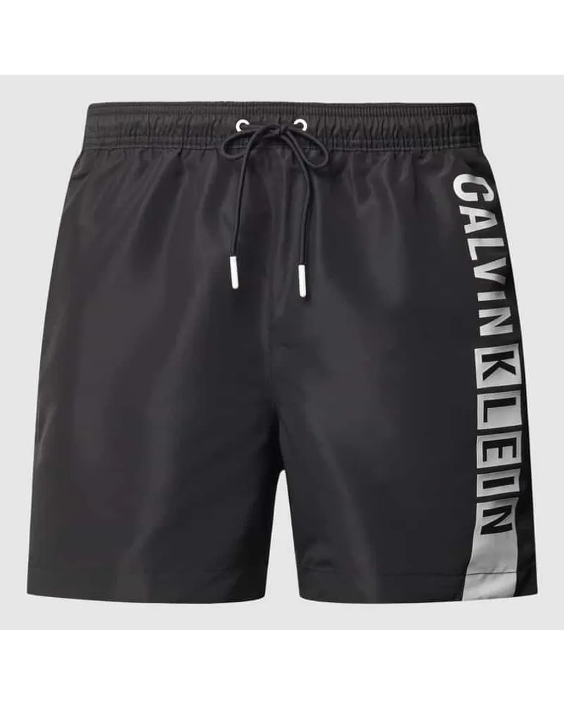 Calvin Klein Badehose mit Label-Print Black